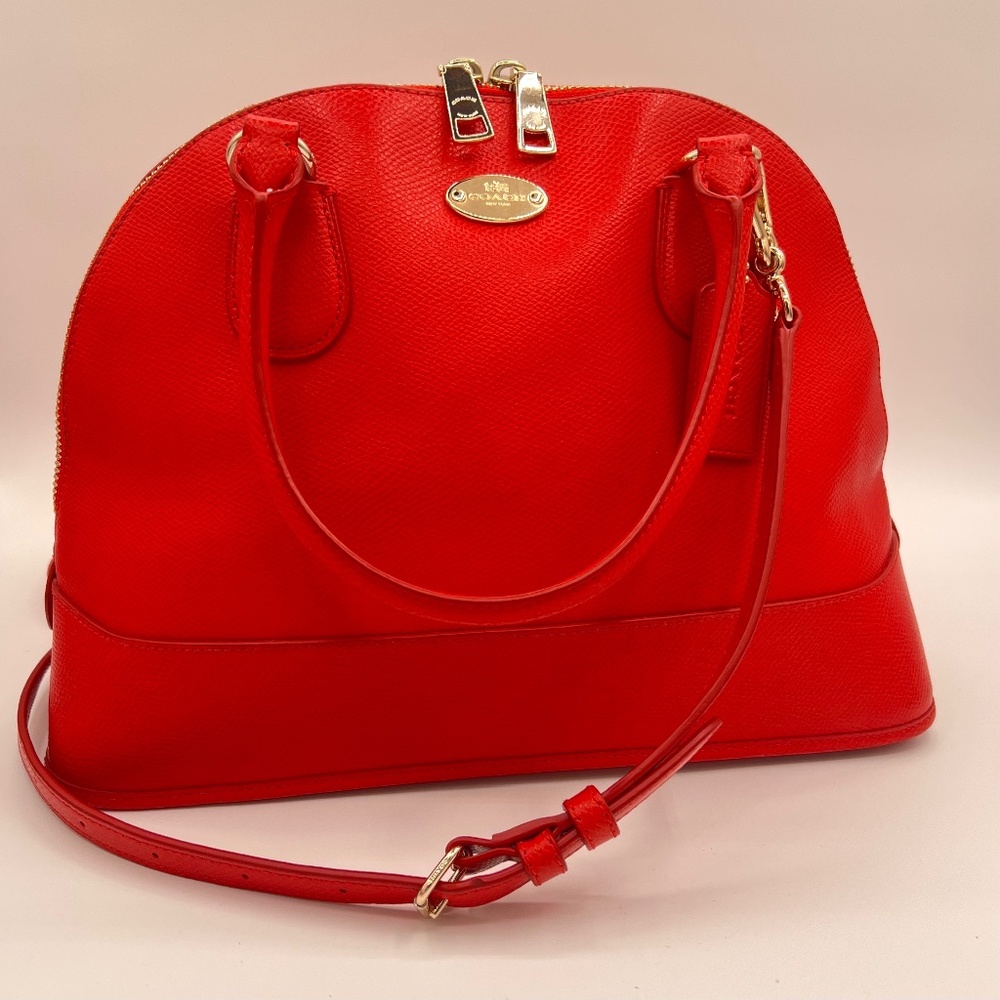 COACH Satchel in a beautiful poppy color.
